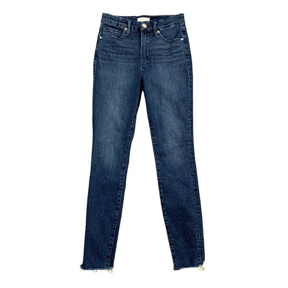 Good American Jeans Womens 4 Denim Stretch Good Legs Raw Chewed Hem Super Skinny - Picture 1 of 13